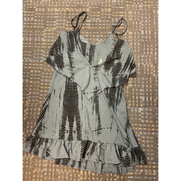 EUC Elan spaghetti strap ruffled tie dyed dress sz: M - Picture 2 of 5